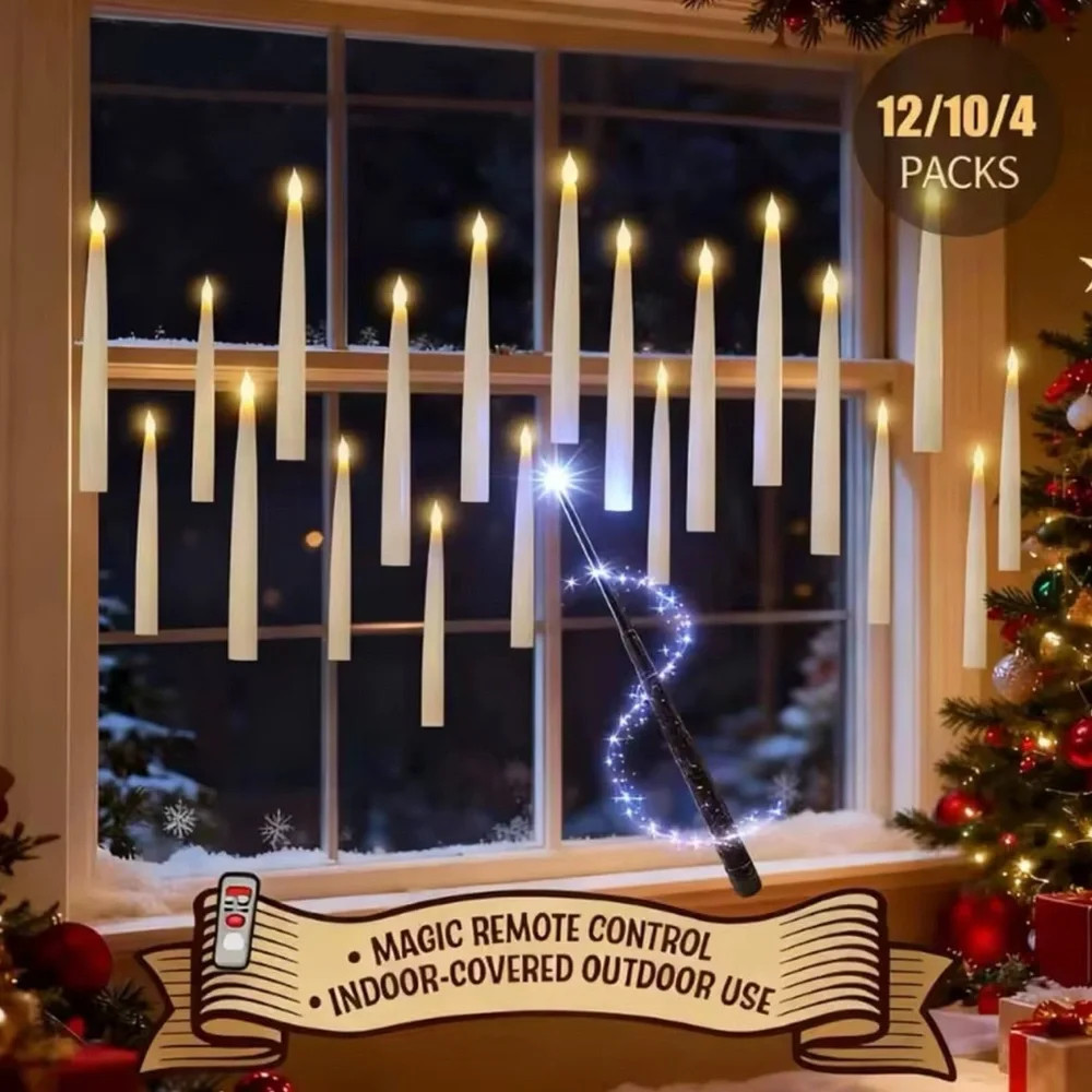 12 Harry Potter Floating Candles with Remote Control LED Decor